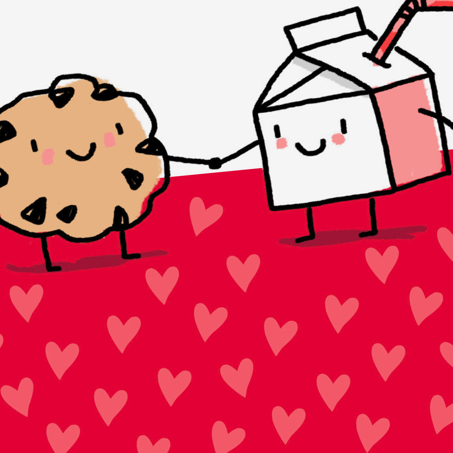 Milk Box and Cookie Valentines Day Card Card Front Detail image number 4
