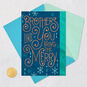 Gold, Blue and Teal Snowflakes Brother Christmas Card Card Front with Envelope and Gold Seal image number 6