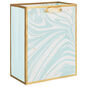 Aqua and White Swirl Medium Gift Bag back image number 6