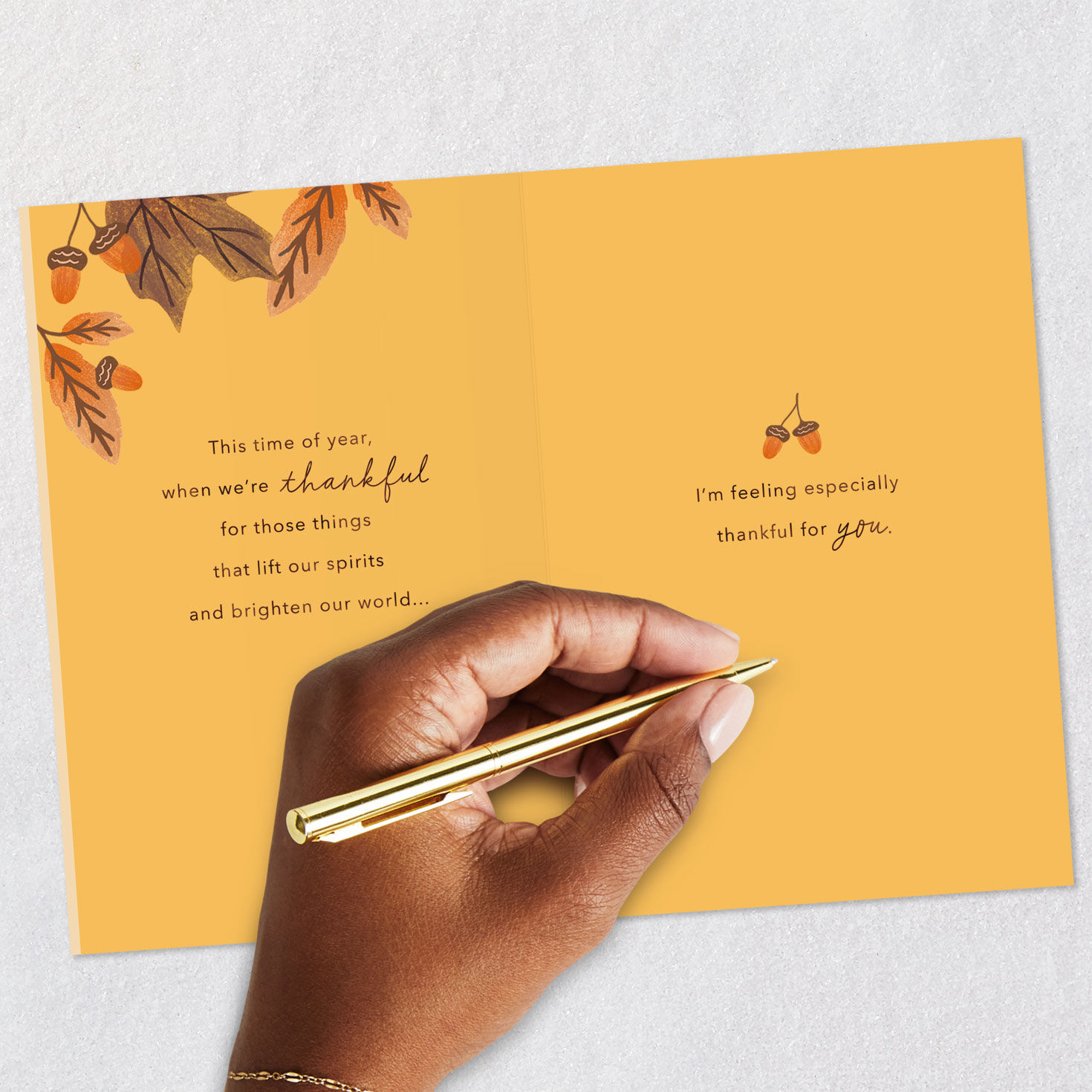 Oak Leaf and Acorns Thanksgiving Card Signing card image number 7