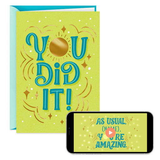 You Did It Video Greeting Congratulations Card, 