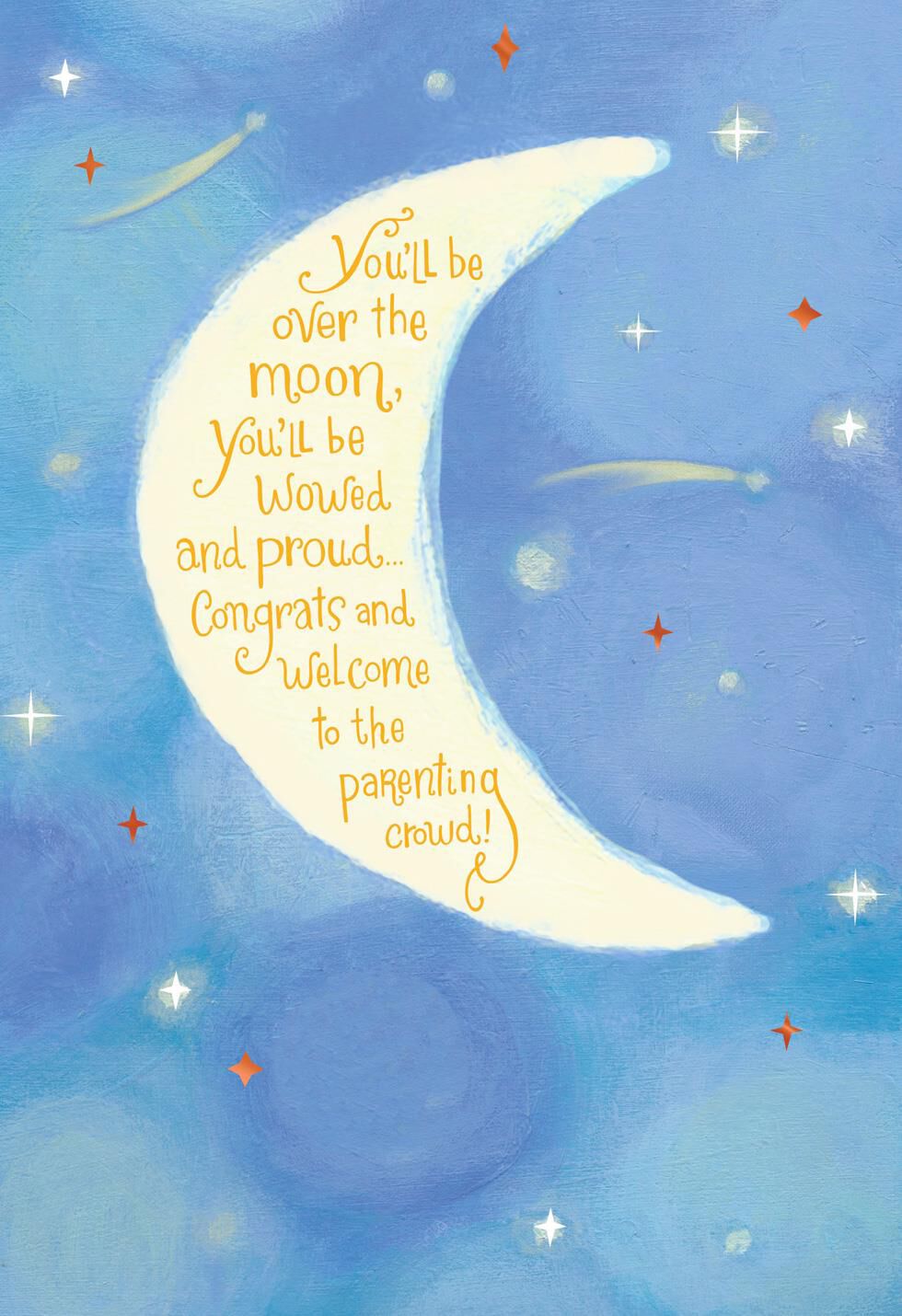 Over the Moon New Baby Card