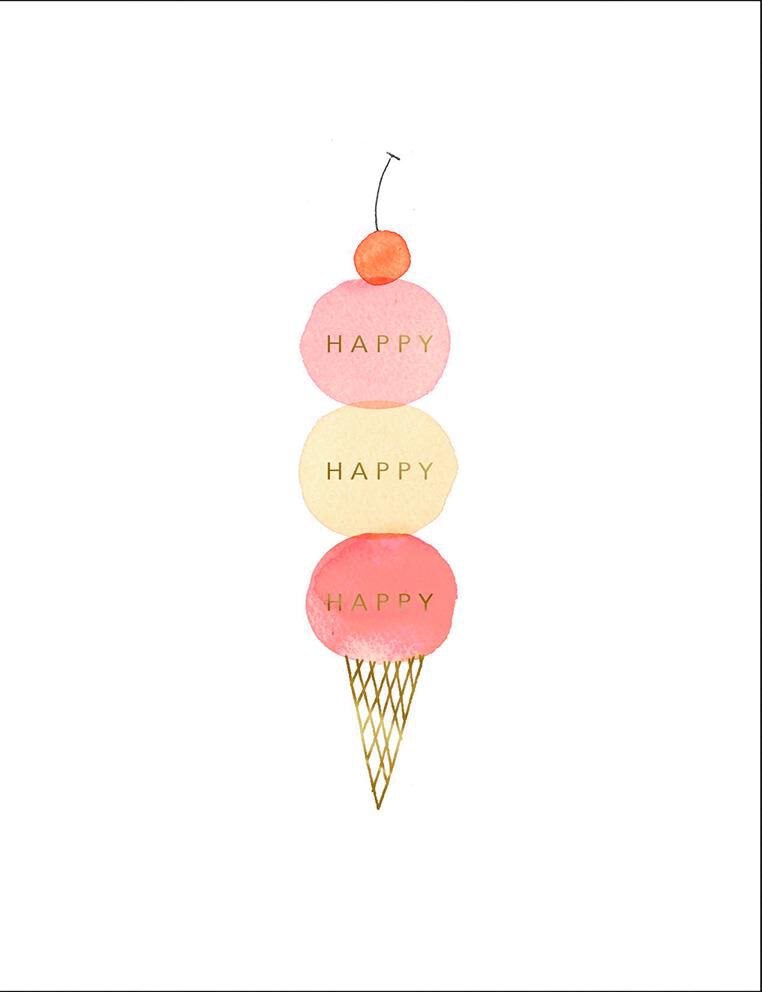 Happy Happy Ice Cream Birthday Card