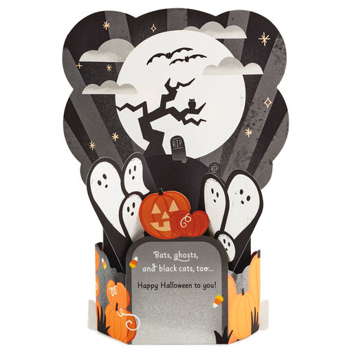 Graveyard Scene 3D Pop-Up Musical Halloween Card With Light, 