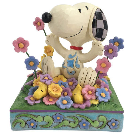 Jim Shore Peanuts Snoopy in Flowers Figurine, 4.75"