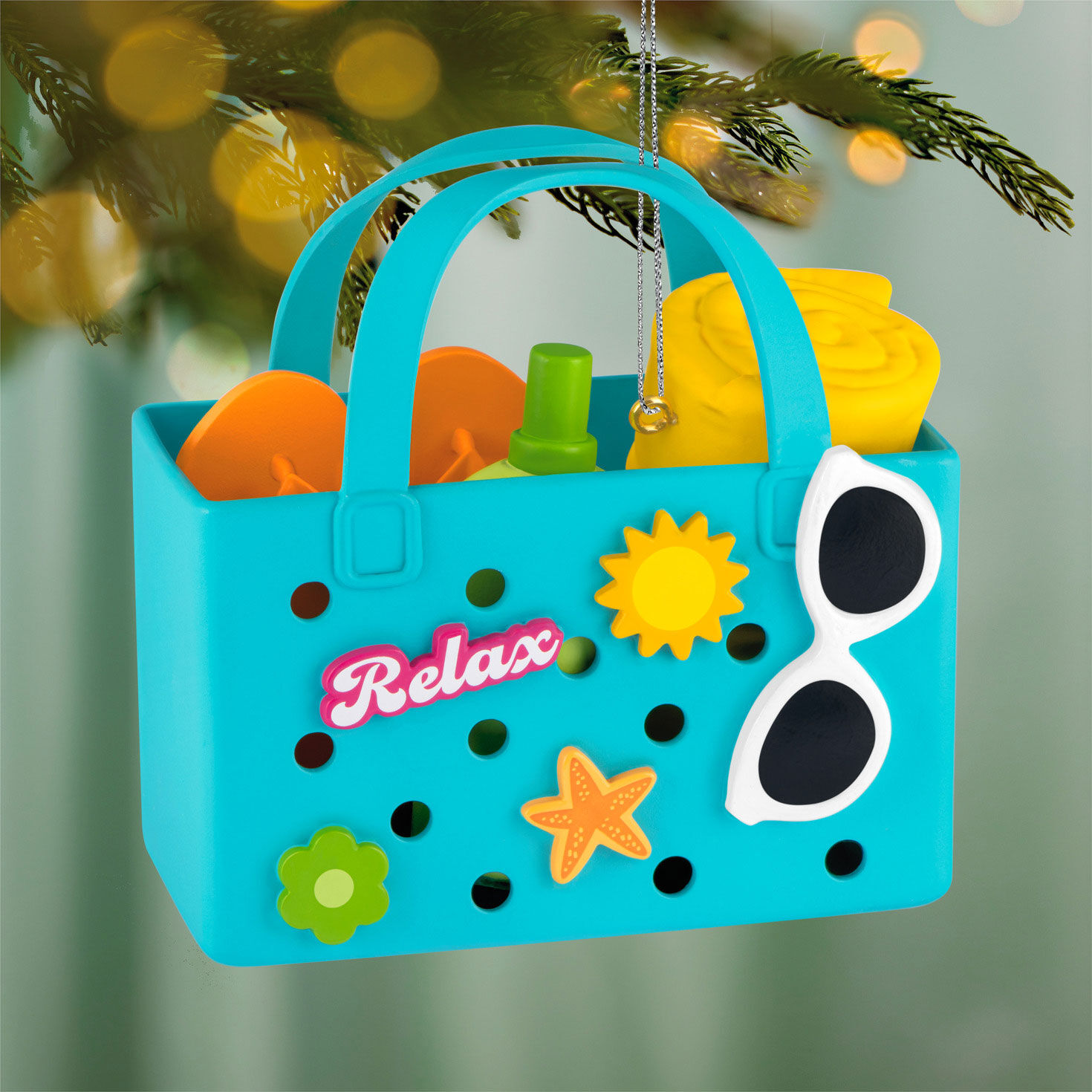 Blue Beach Bag Keepsake Ornament  image number 2