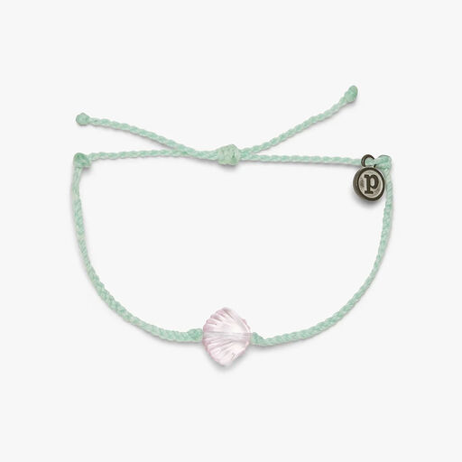 Pura Vida Shell Charm Seafoam Bitty Braid Bracelet, 