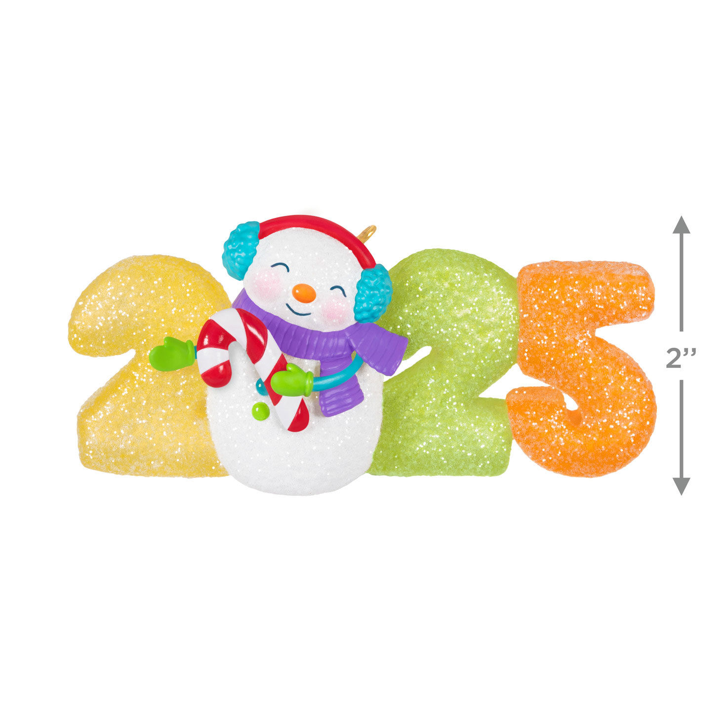 Snowman Gumdrop Numbers 2025 Keepsake Ornament measurement image number 3
