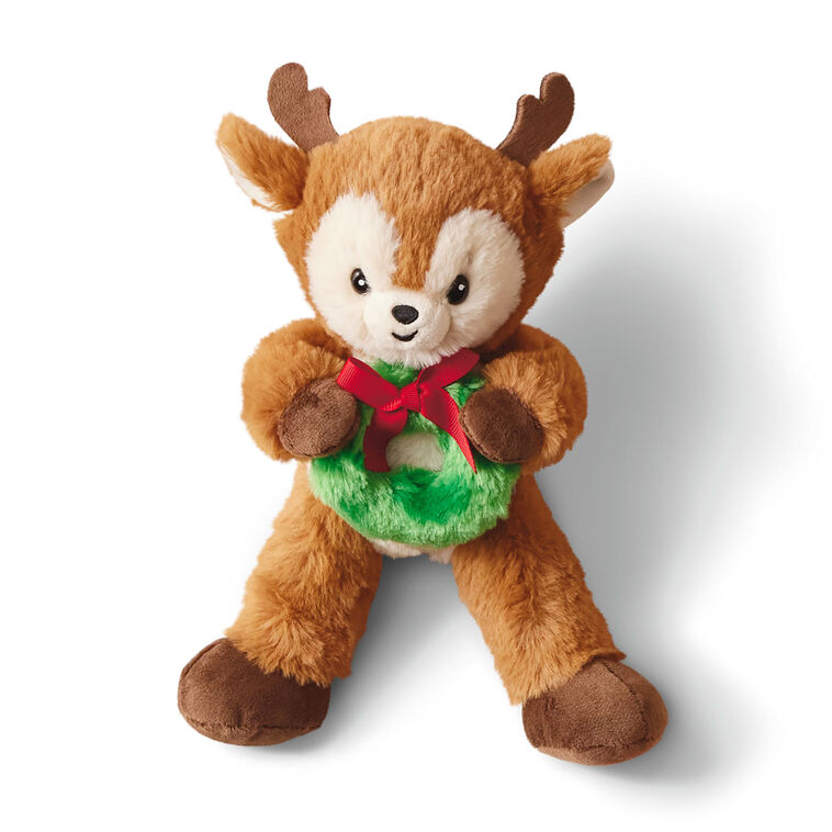 Reindeer With Wreath Plush, 6"