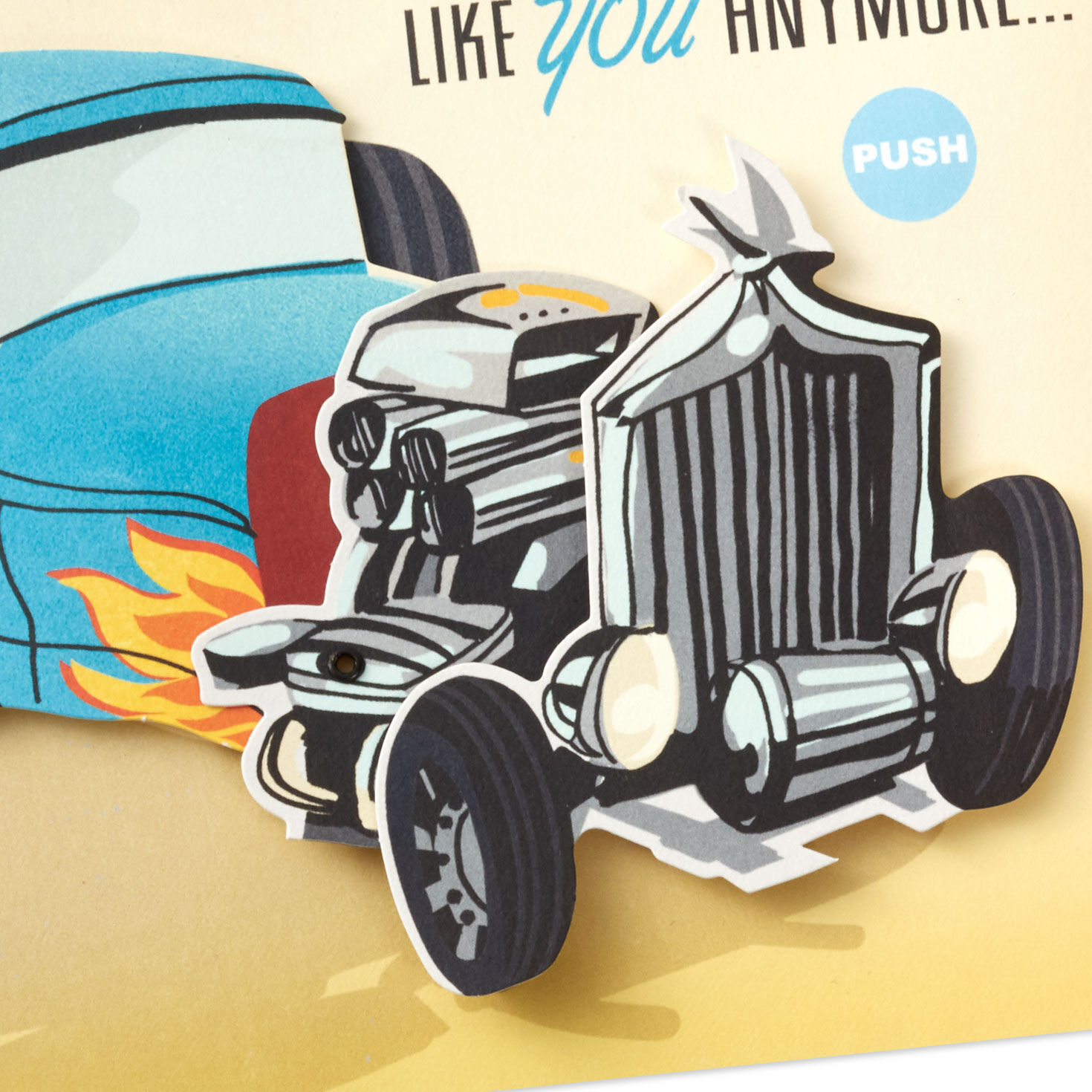 Vintage Hot Rod Car Father's Day Card With Sound Card Cover Detail image number 4