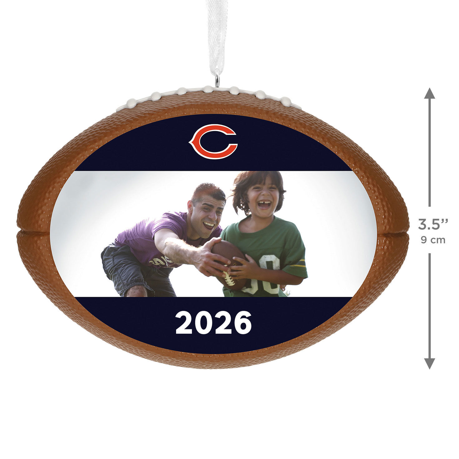 NFL Football Chicago Bears Text and Photo Personalized Ornament measurement image number 5