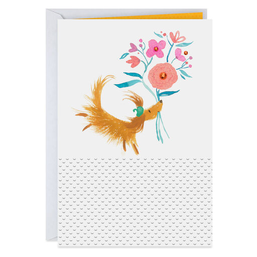 UNICEF Dog With Flowers Thank-You Card, 
