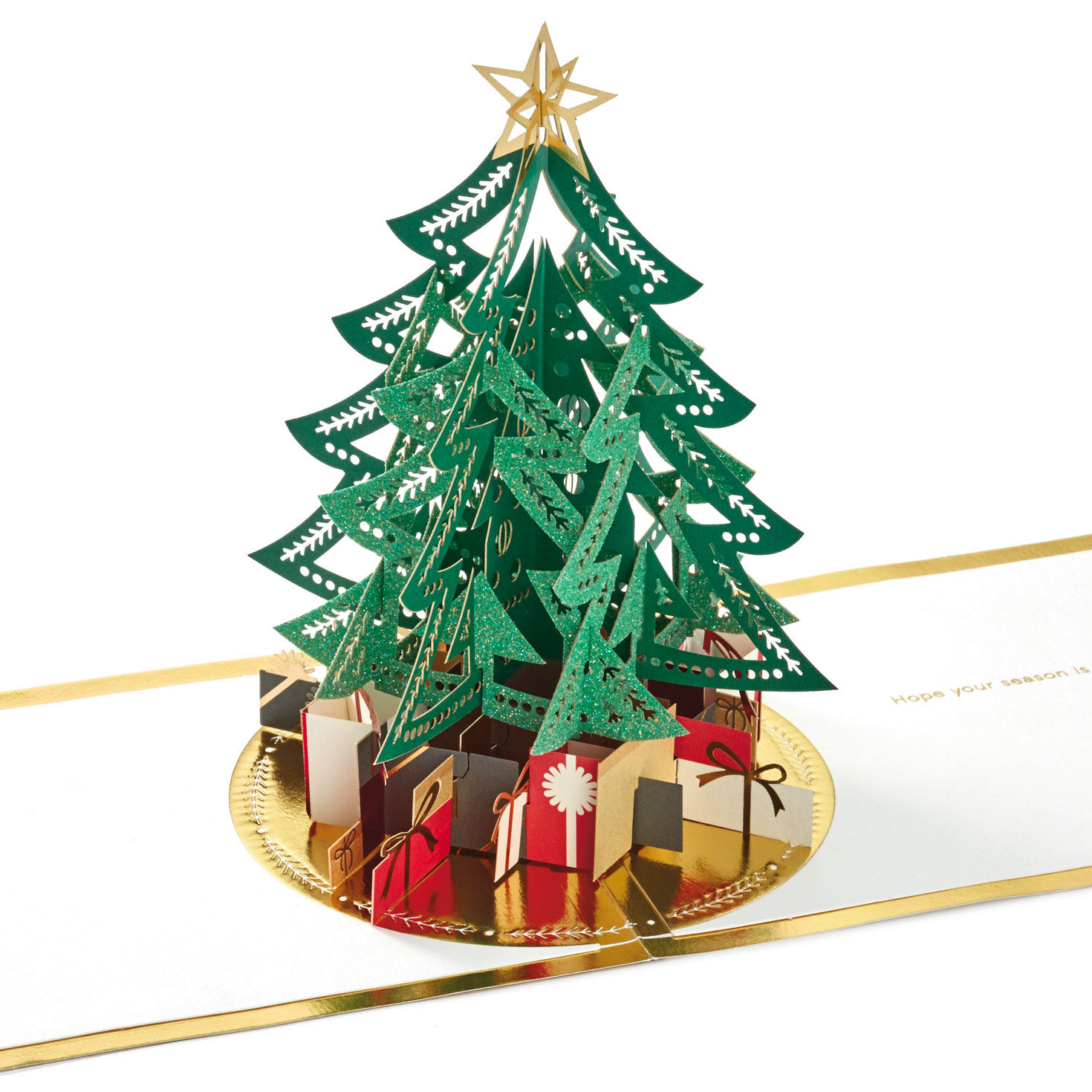 Pack of 100 /'Star Topped Tree/' Christmas Cards Including Envelopes