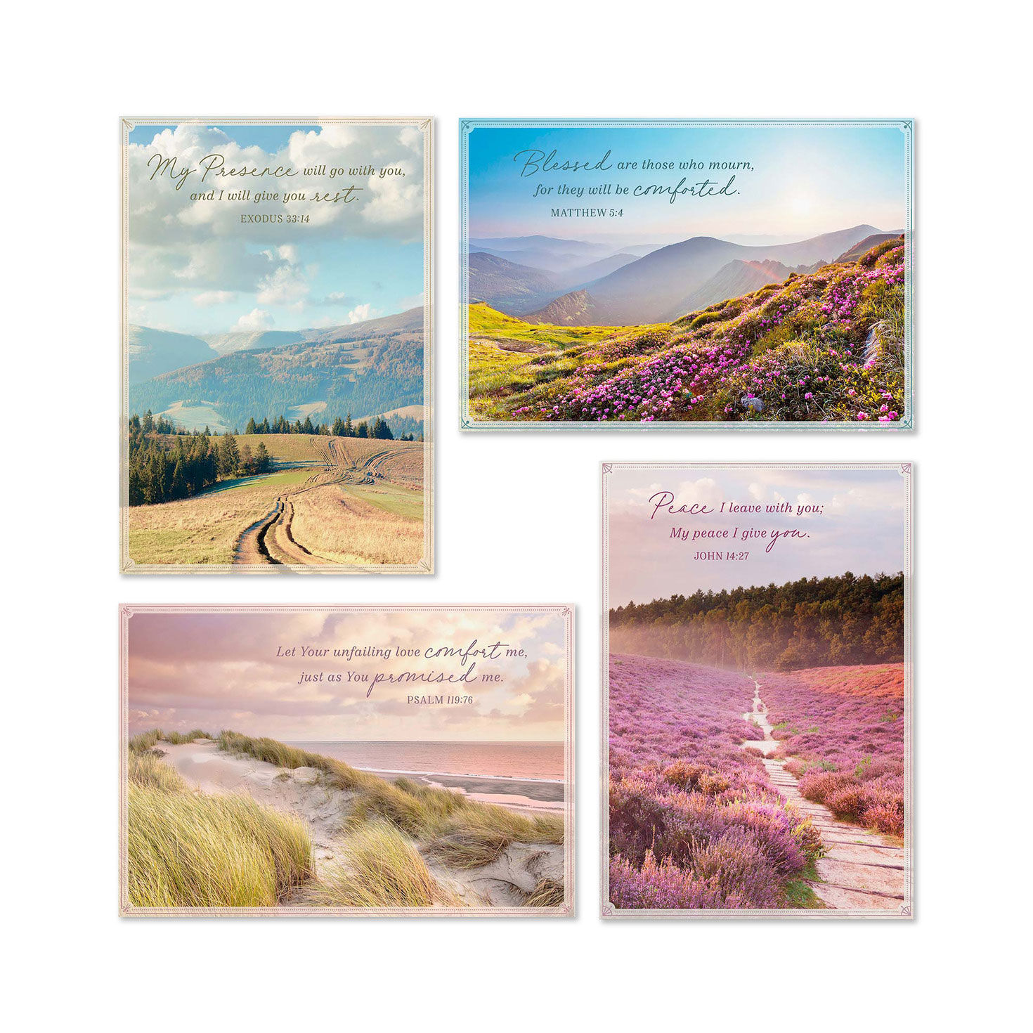 Nature Landscapes Assorted Religious Sympathy Cards, Box of 12