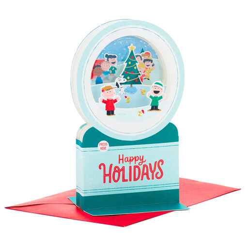 The Peanuts® Gang Snow Globe Musical 3D Pop-Up Holiday Card With Motion, 