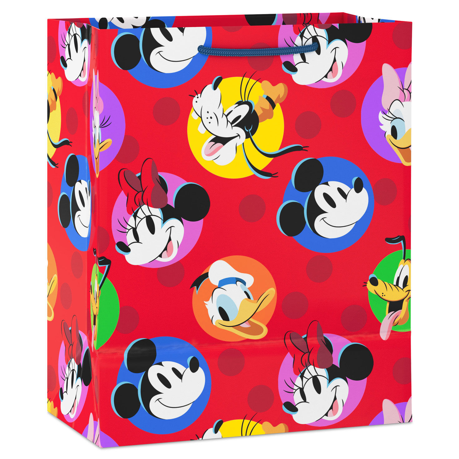 Mickey Mouse and Friends on Red Medium Gift Bag Back image number 6