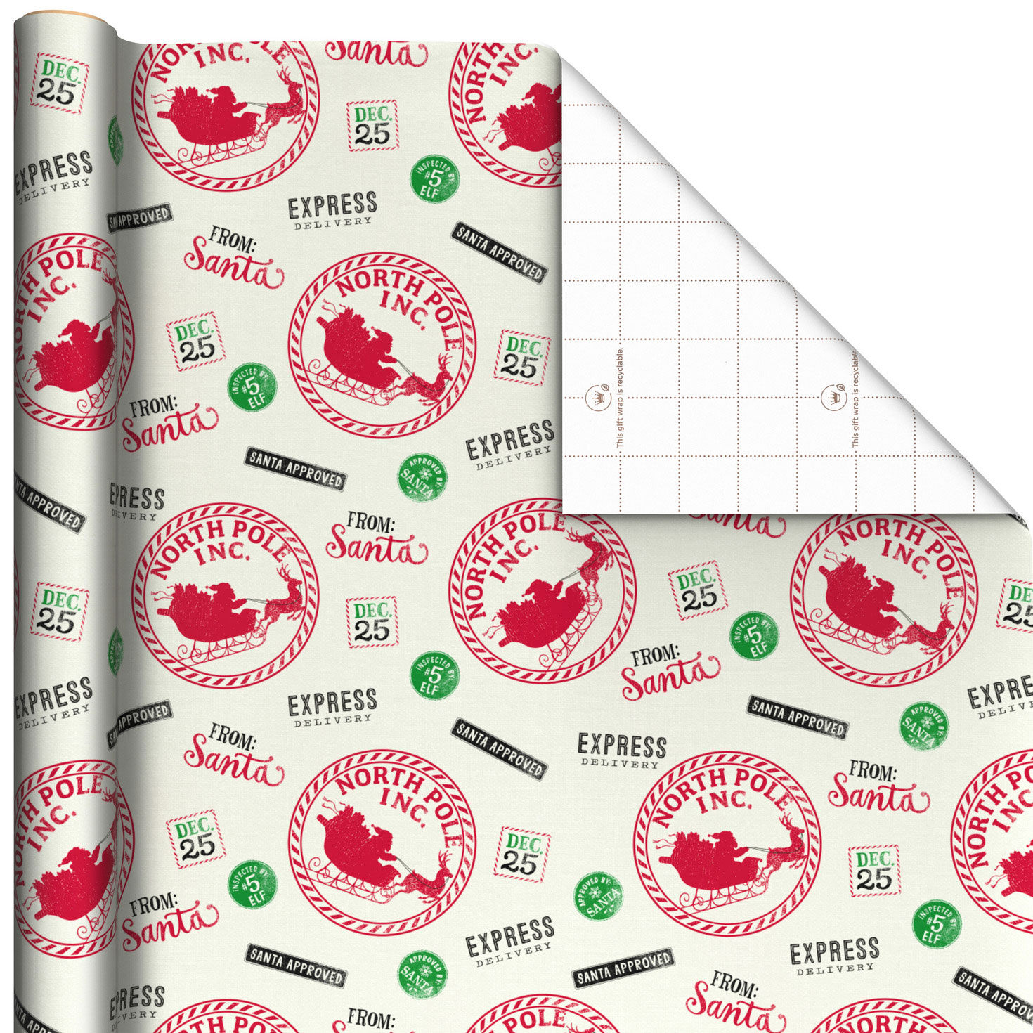 From Santa Stamps Jumbo Christmas Wrapping Paper Roll, 90 sq. ft. for only USD 9.99 | Hallmark