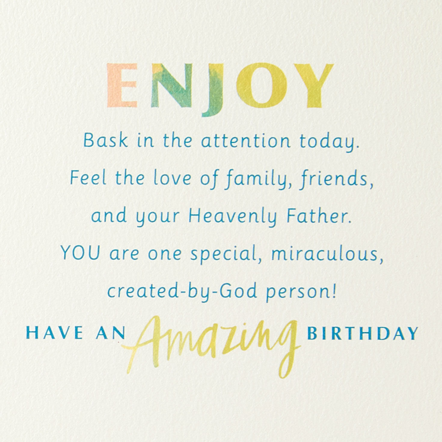 Stop, Look, Listen and Enjoy Religious Birthday Card, , large image number 2