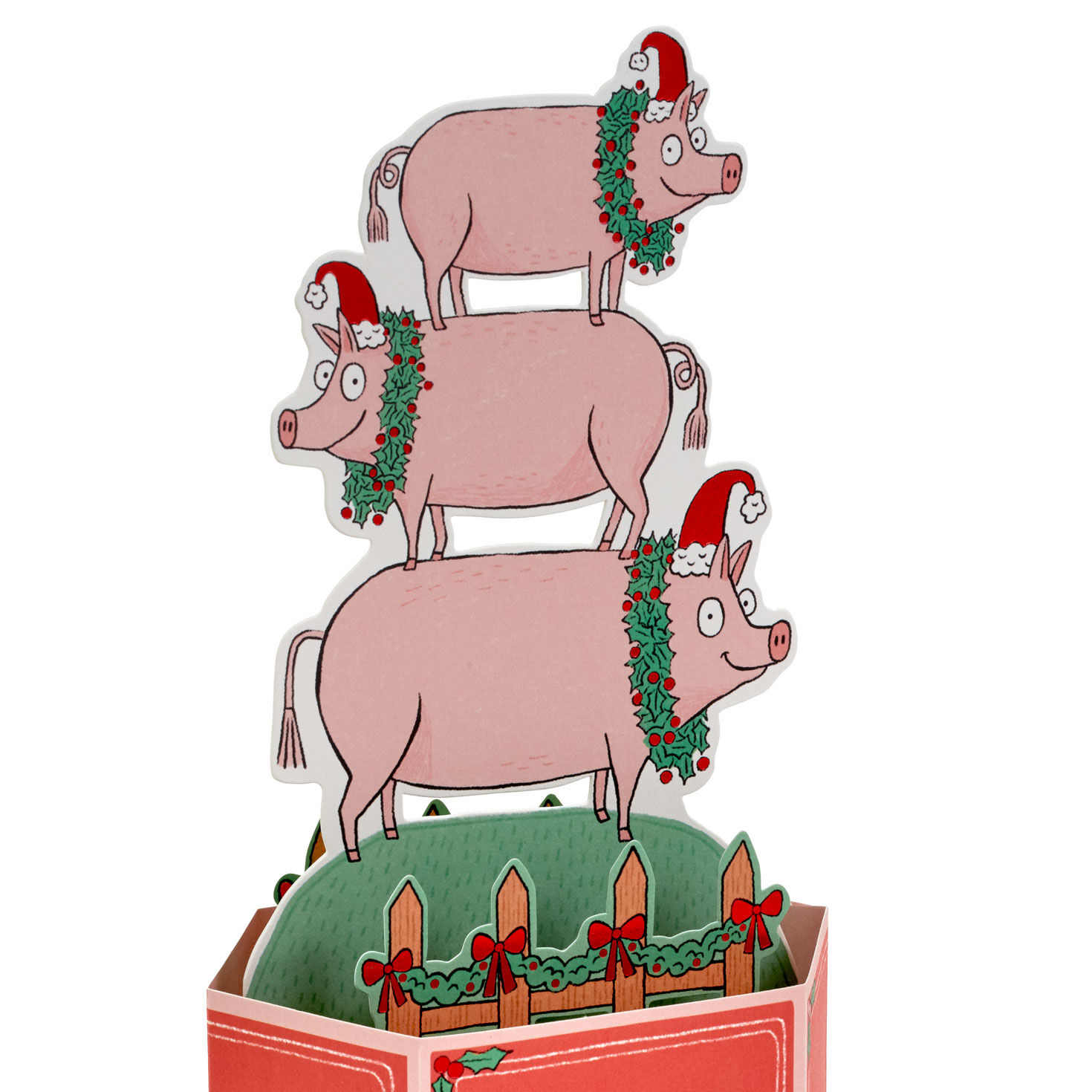 Deck the Hogs Funny 3D Pop-Up Christmas Card, , large image number 5