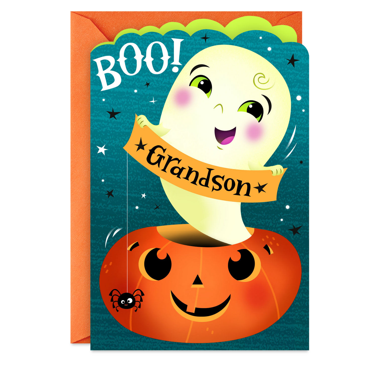 A Happy Little Boo Halloween Card for Grandson