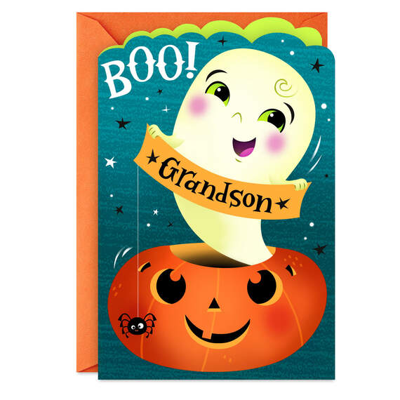 A Happy Little Boo Halloween Card for Grandson