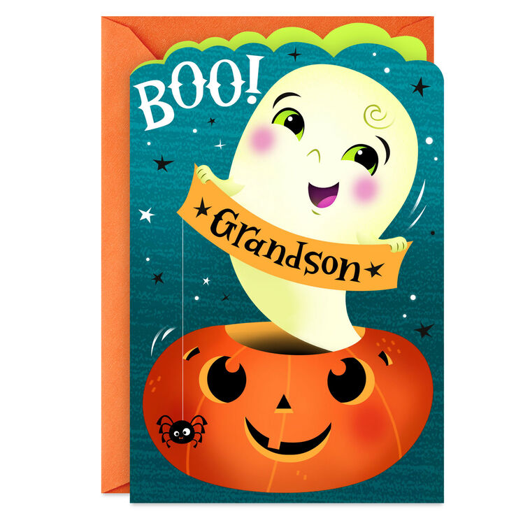 A Happy Little Boo Halloween Card for Grandson