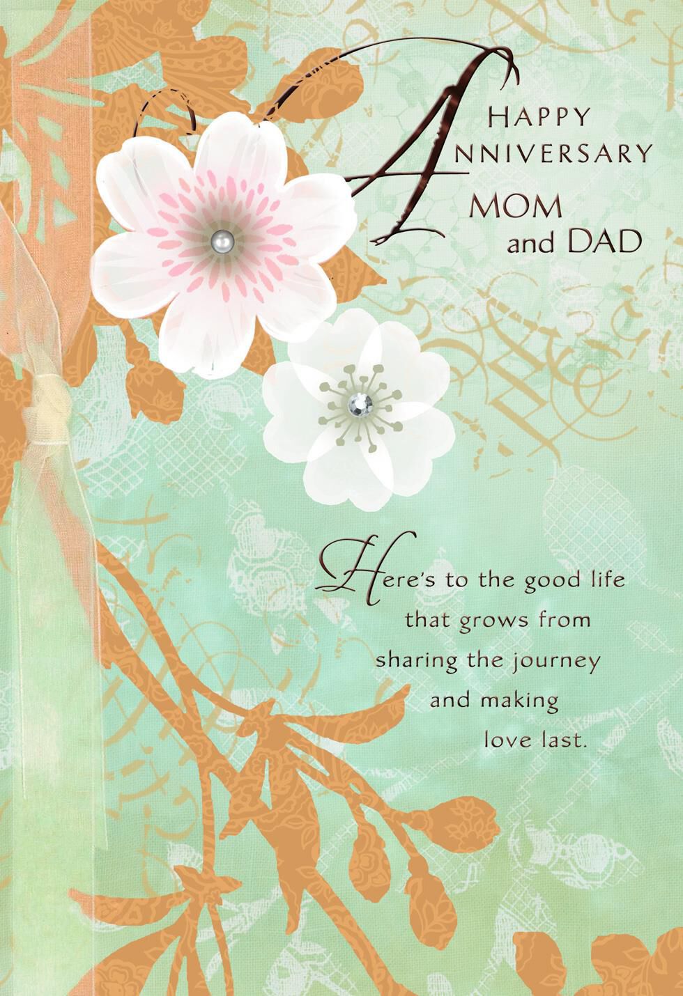 A Beautiful Example Anniversary Card for Parents - Greeting Cards