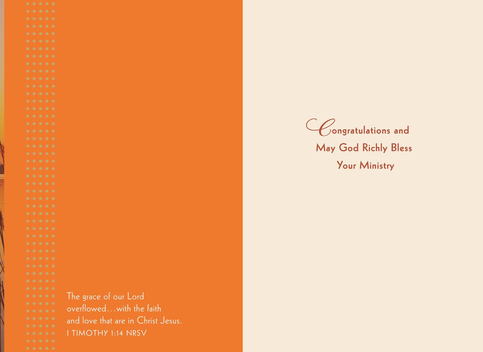 Nature's Sunset Joining the Ministry Congratulations Card