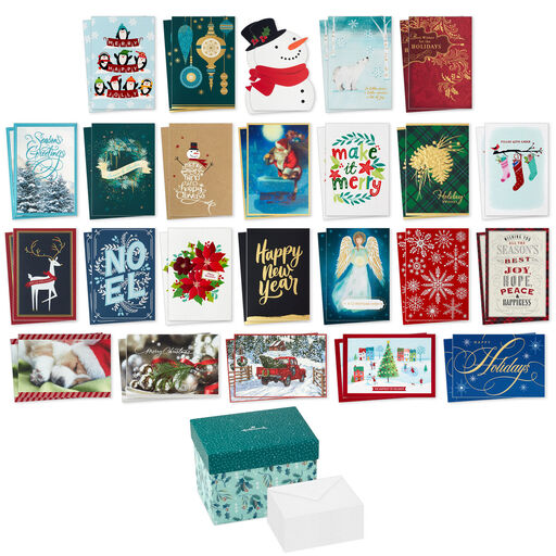 Stylish Holidays Christmas Card Assortment in Decorative Box, Pack of 48, 