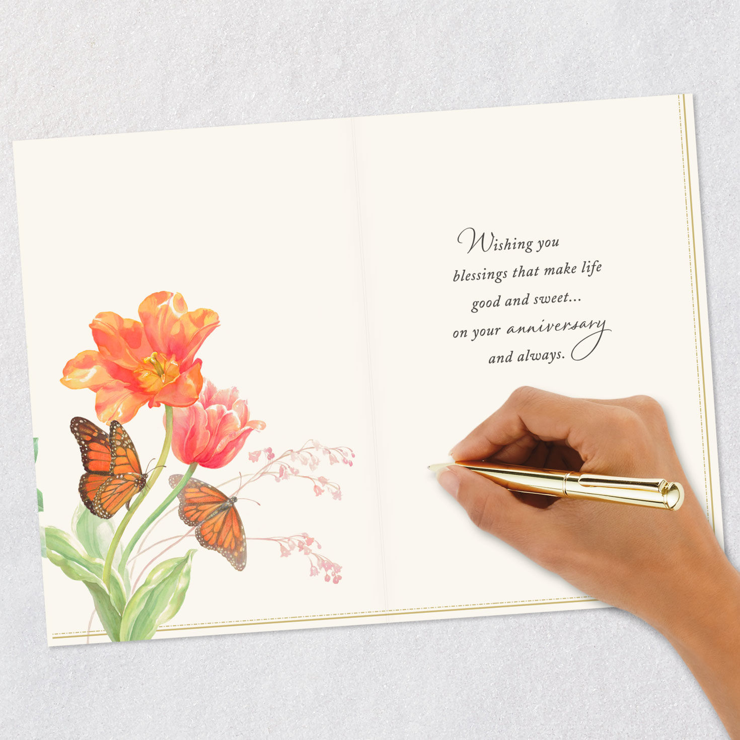 Butterflies and Wildflowers Anniversary Card Signing card image number 6