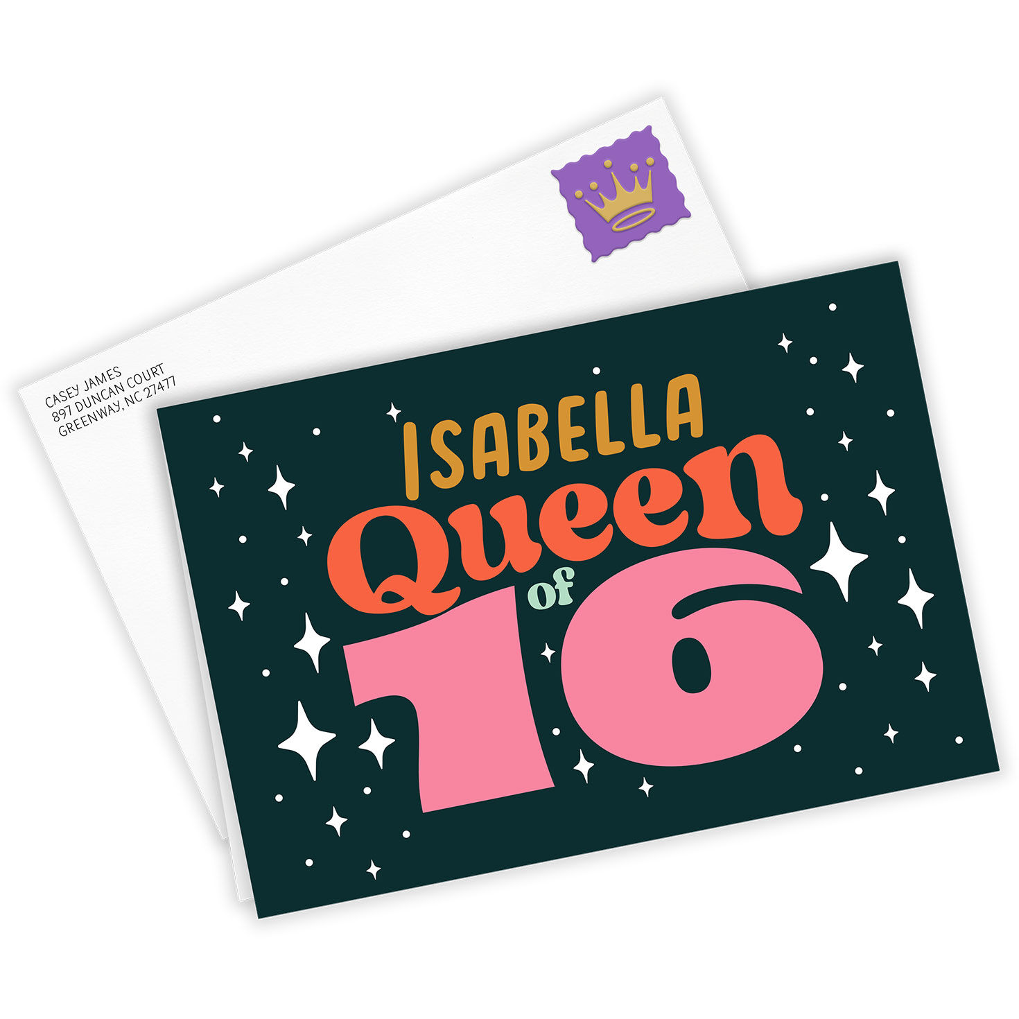 Queen of 16 Custom Birthday Card, , large image number 2