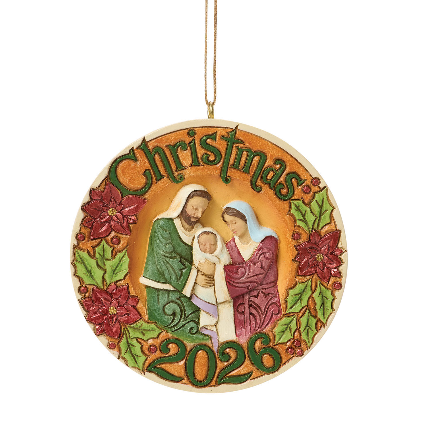 Jim Shore Heartwood Creek Holy Family Christmas 2026 Ornament, 3"