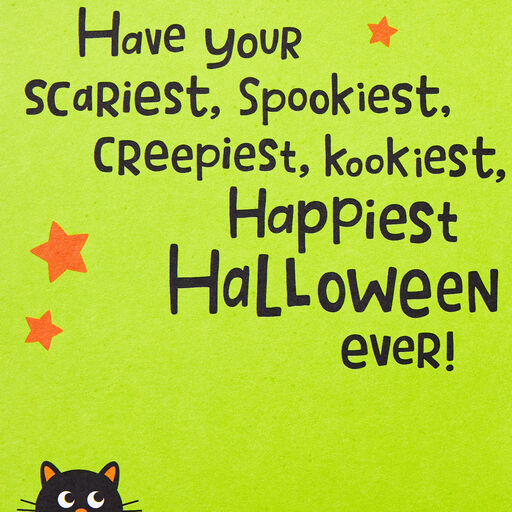 Trick-or-Treating Ghost Halloween Card With Stickers, 
