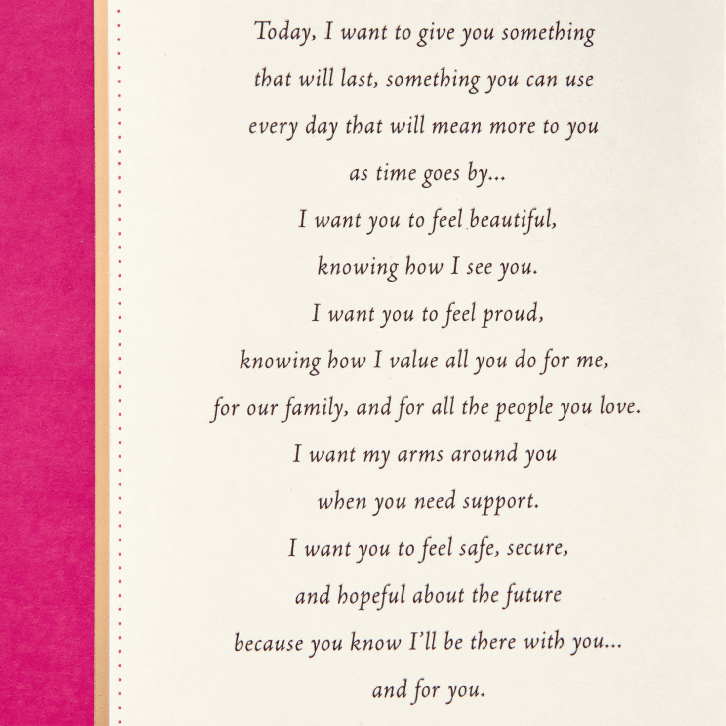 Pink Roses and Gold Stripes Romantic Mother's Day Card sentiment image number 2