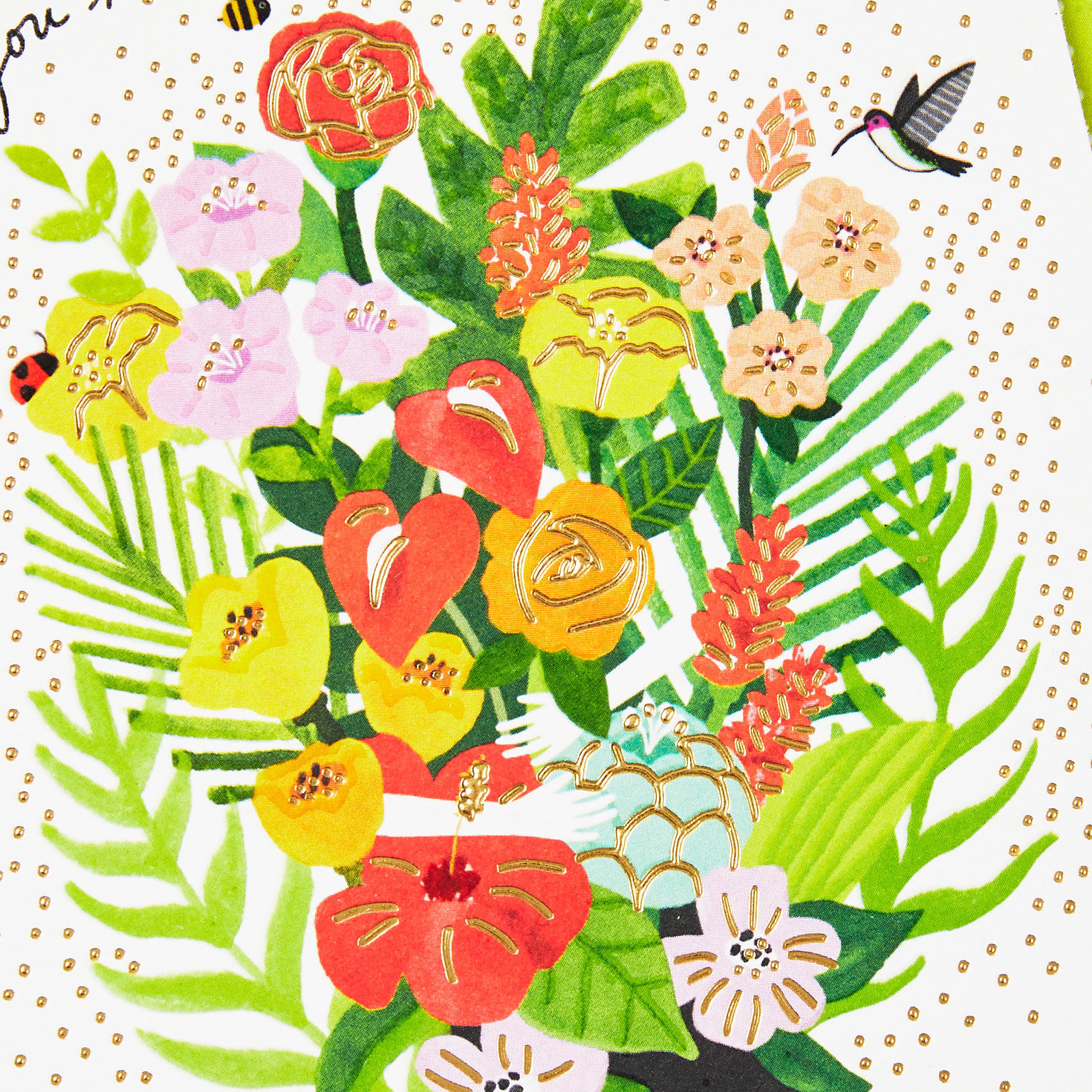 Woman Holding Flower Bouquet Mother's Day Card Card Front Detail image number 4