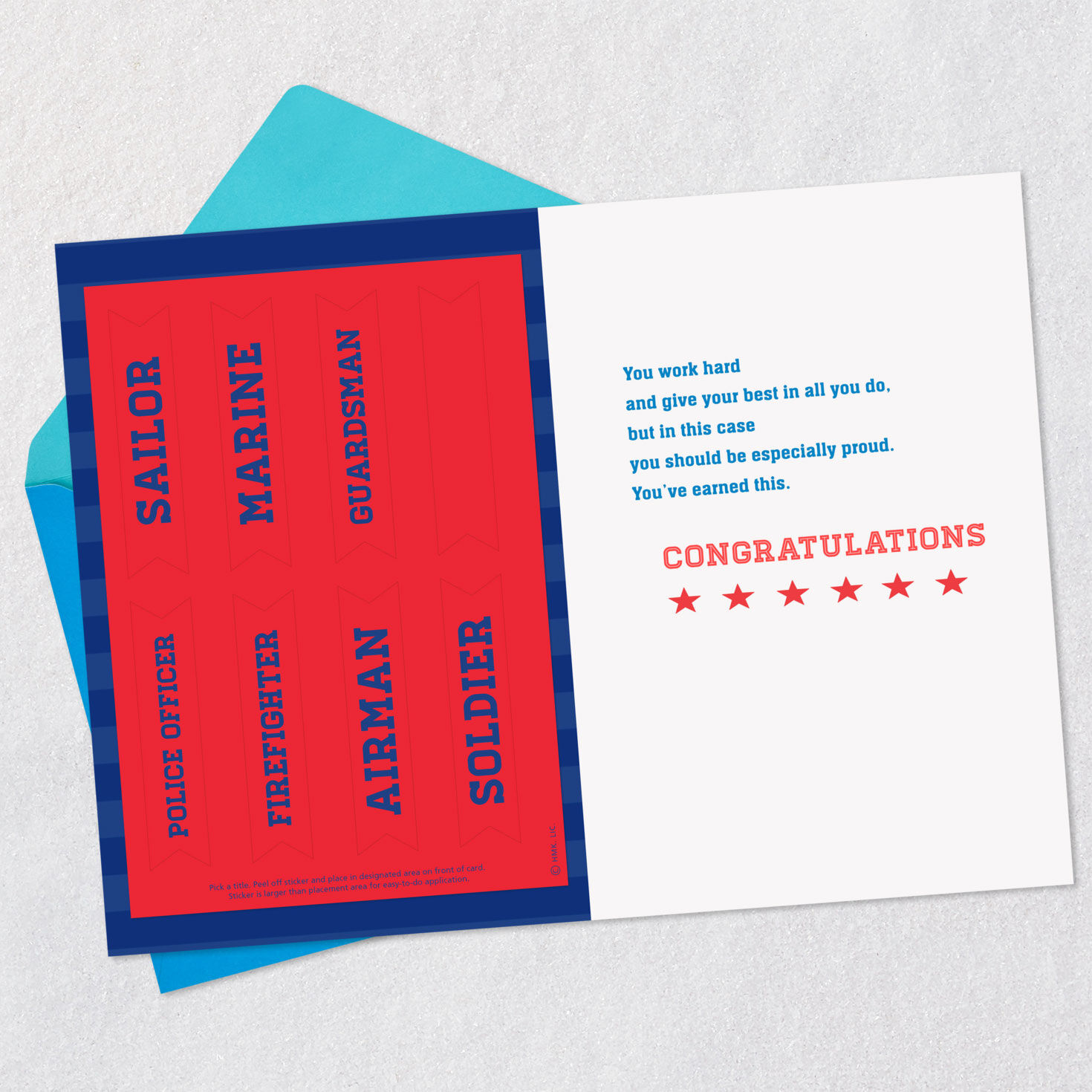 American Flag Graduation Card for Armed Services  image number 4