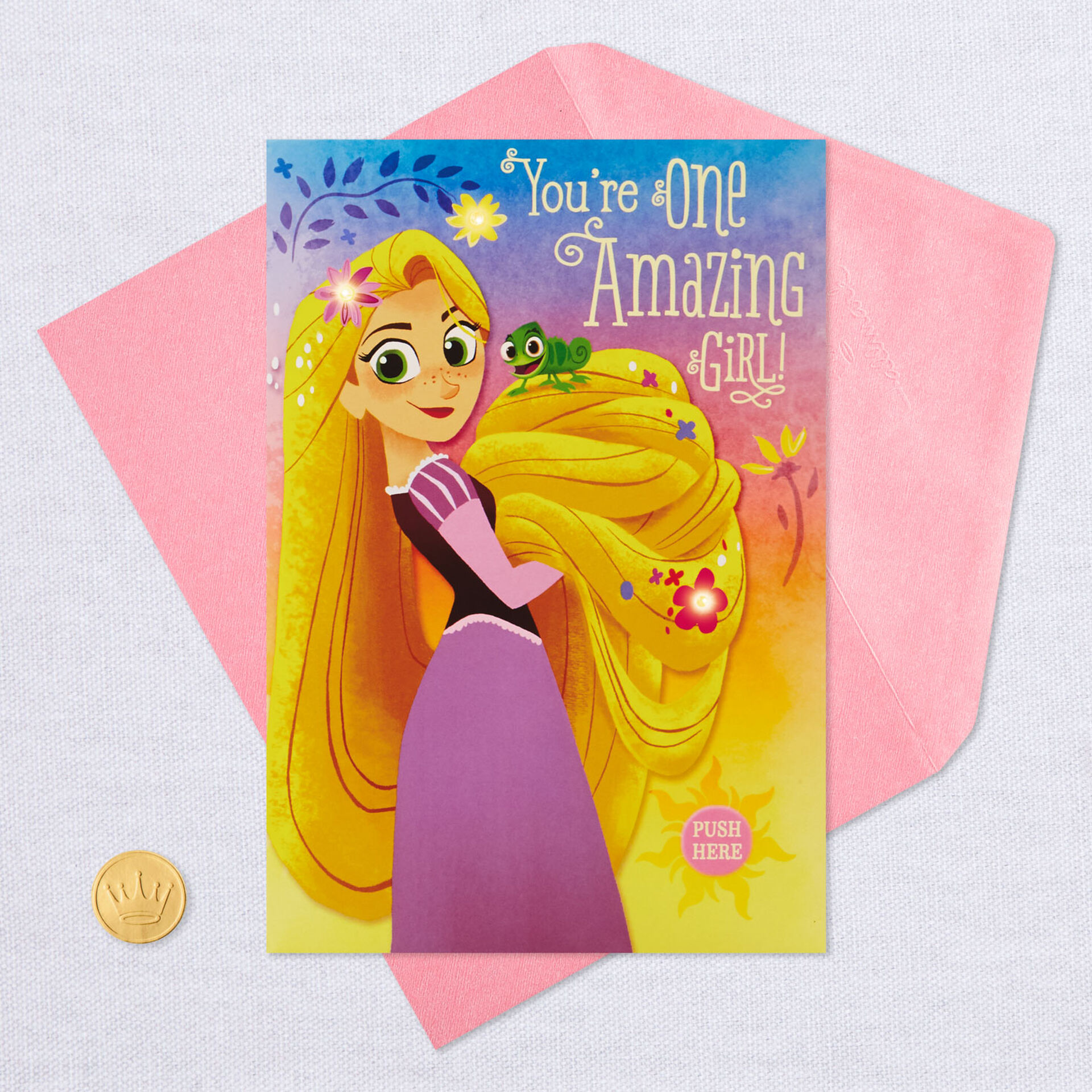 Disney Tangled Rapunzel Style Musical Birthday Card With Light ...