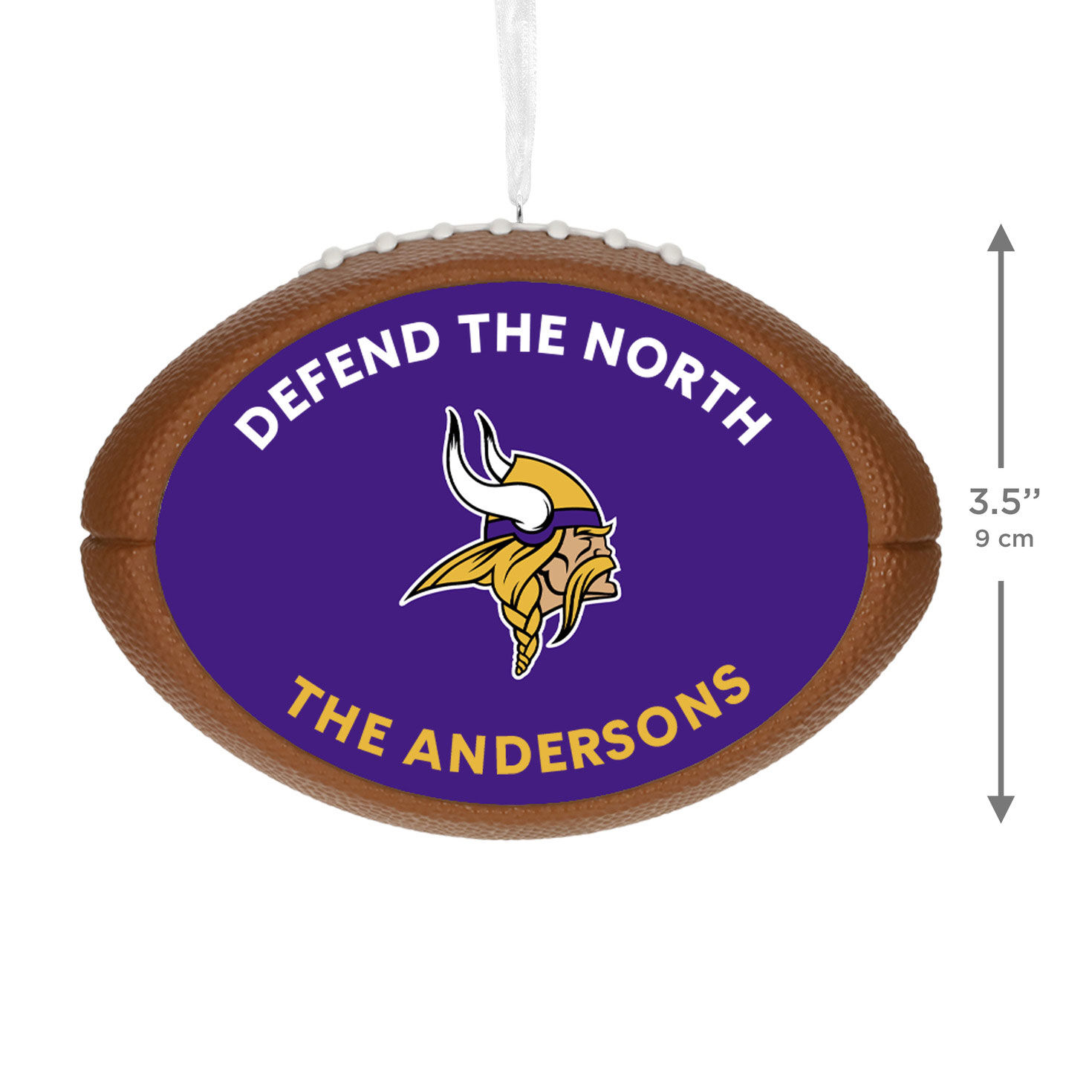 Vikings Football Personalized Text Ornament measurement image number 5