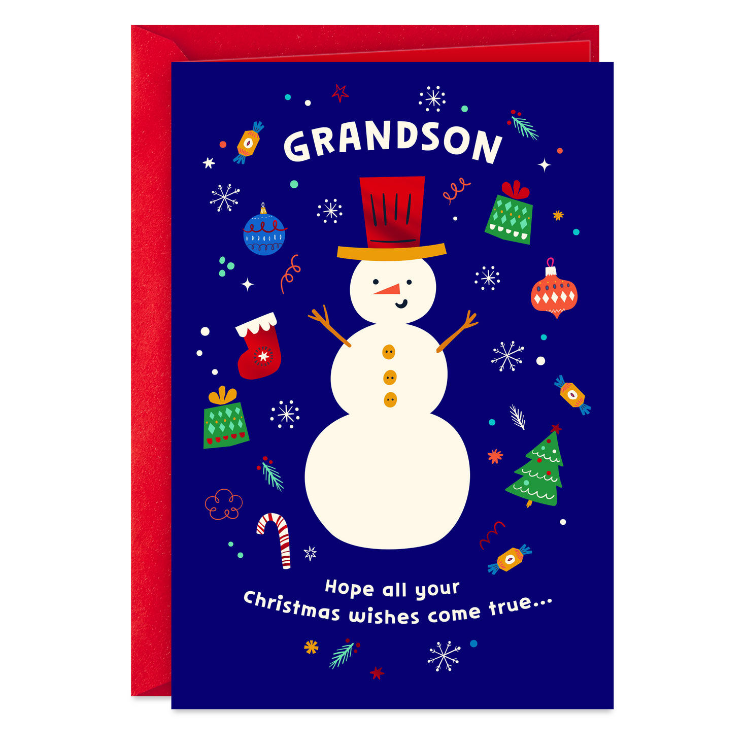 Hope All Your Wishes Come True Christmas Card for Grandson