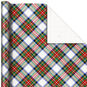 Festive Red & Green Plaid on White Christmas Wrapping Paper  image number 1