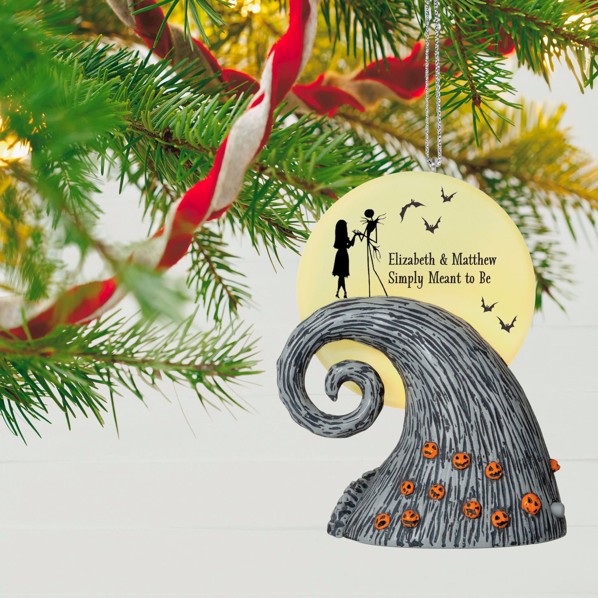 Disney Tim Burton’s The Nightmare Before Christmas Jack and Sally Personalized Ornament With