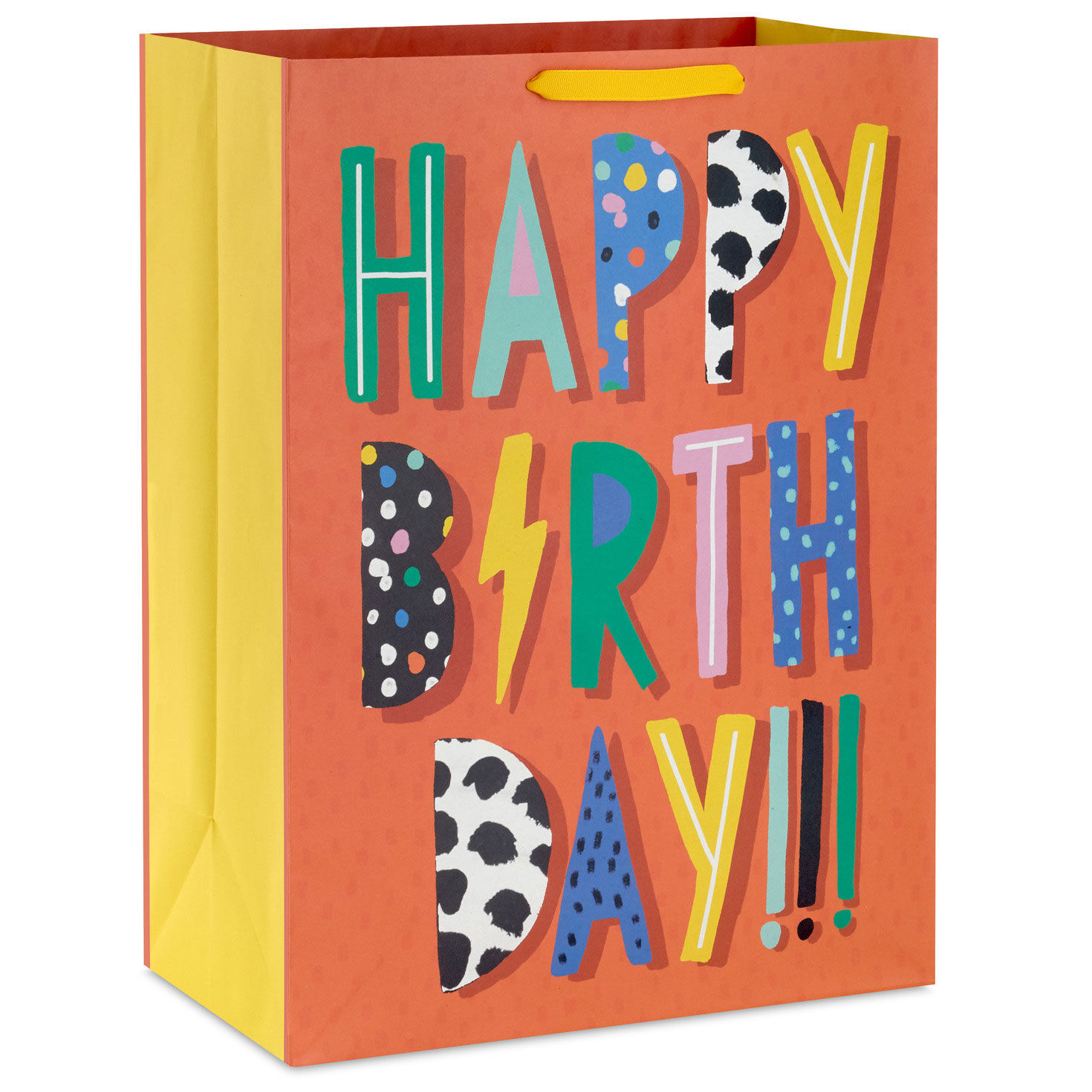 Patterned Birthday Wishes on Red Jumbo Gift Bag front image number 1