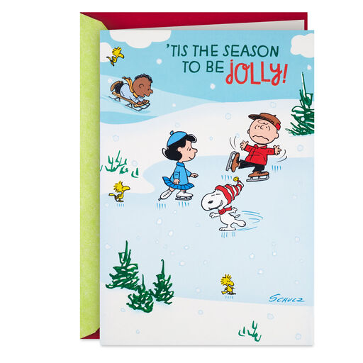The Peanuts® Gang Jolly Ice Skating Musical 3D Pop-Up Christmas Card, 