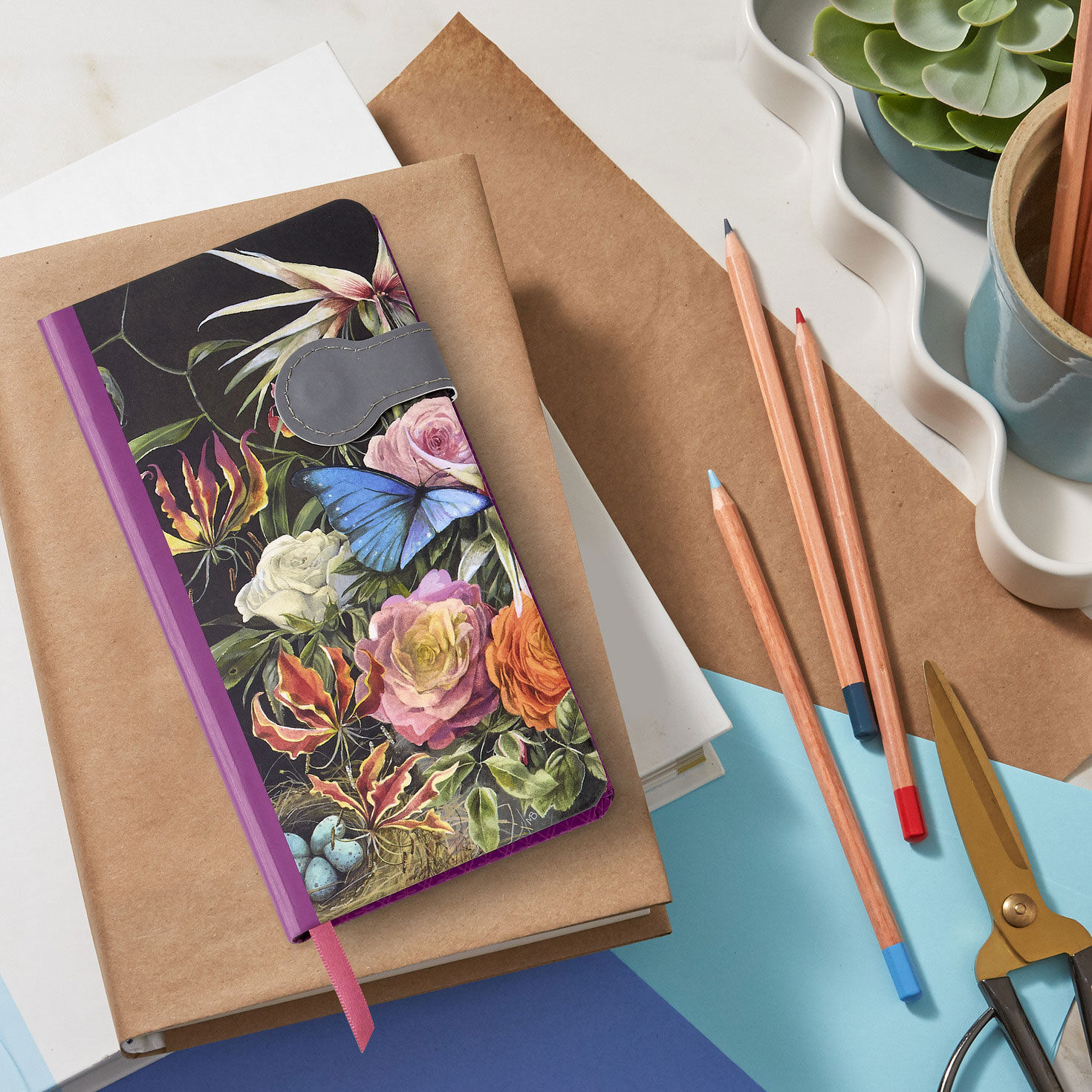 Hallmark Journal Marjolein Bastin Botanical Watercolors Hardcover Slim Journal ...