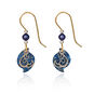 Blue Paisley and Silver Filigree Layered Earrings front image number 1