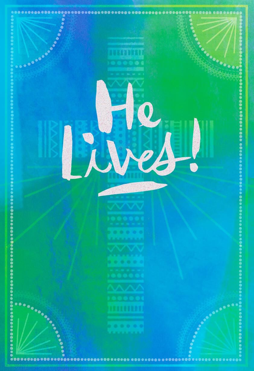 He Lives! Religious Cross Easter Card
