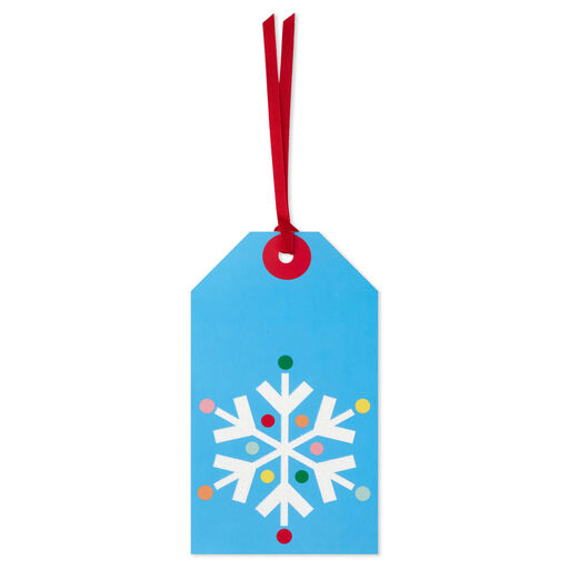 Snowflake on Blue XL Holiday Gift Tag, 