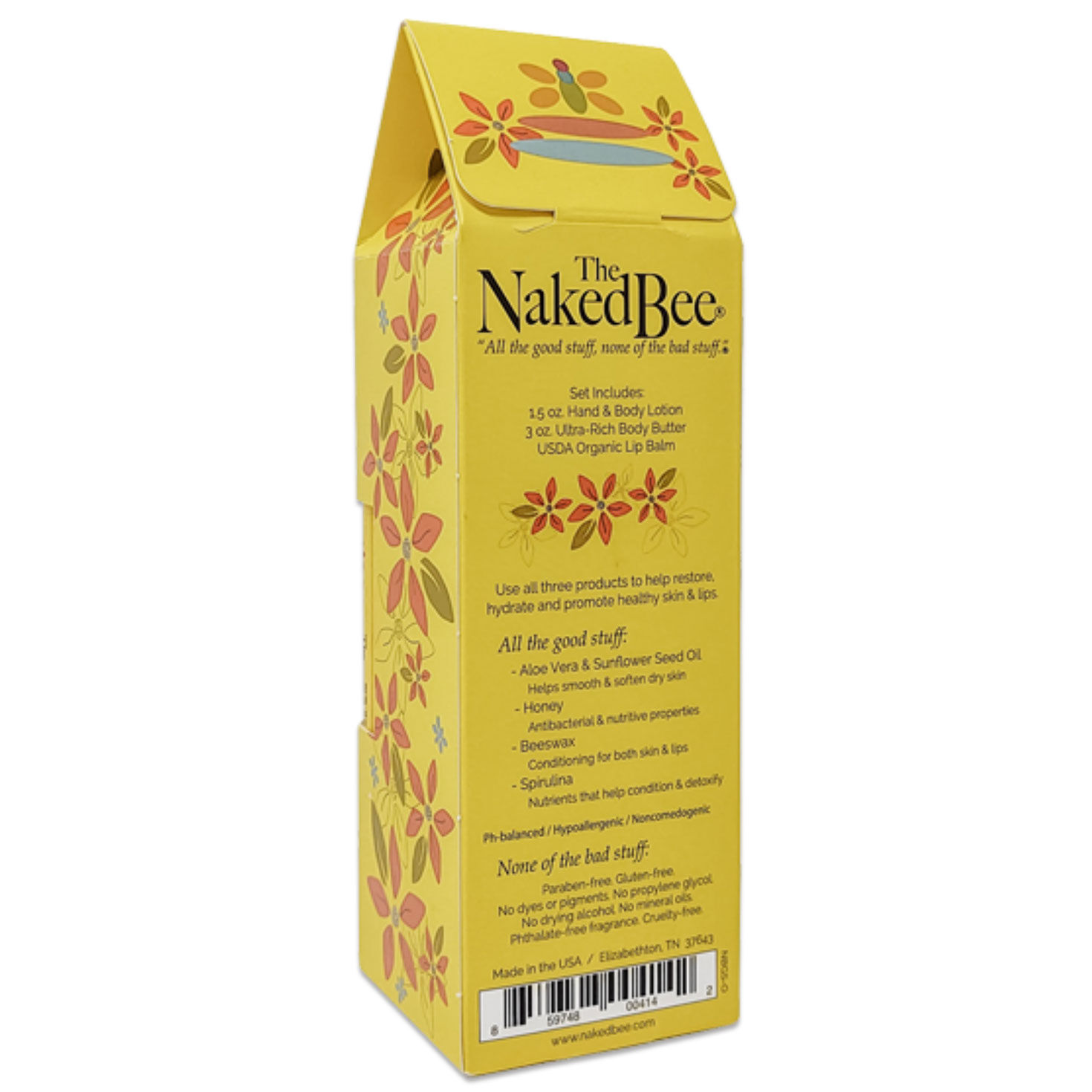 The Naked Bee Orange Blossom Honey Hand and Body Care, Set of 3