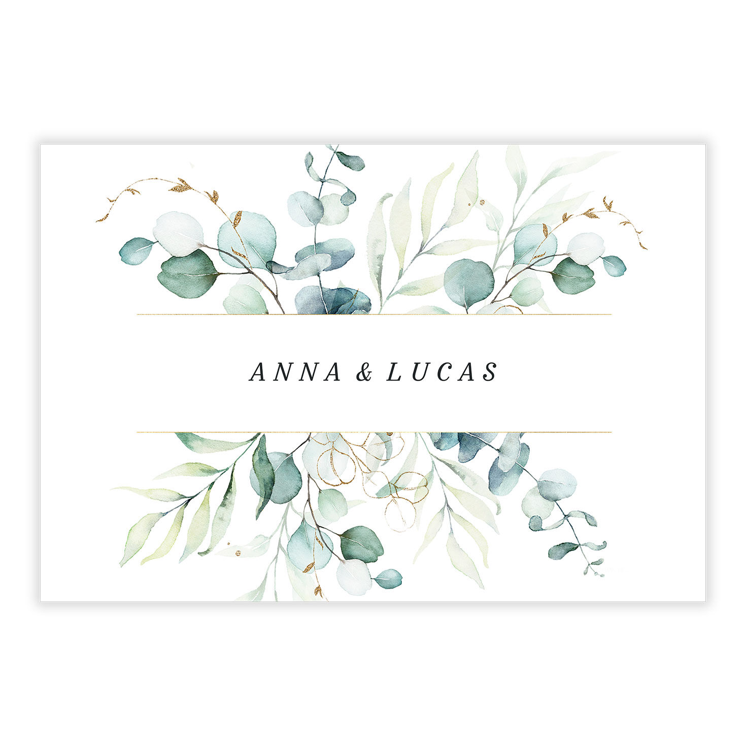 Personalized Watercolor Green Eucalyptus Card  image number 2