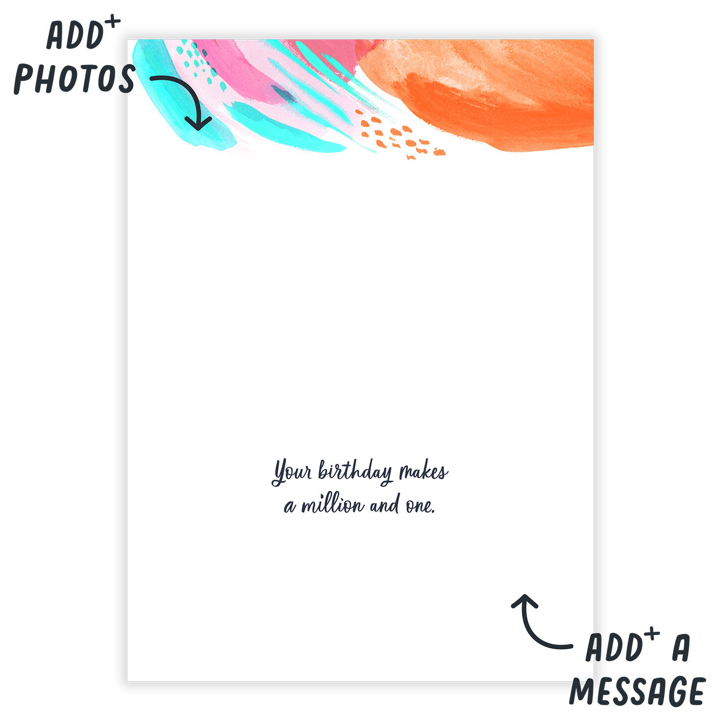 Personalized Painted Brush Strokes Birthday Photo Card  image number 3